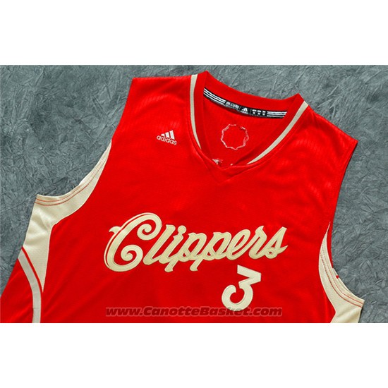 Maglia Natale 2015 Los Angeles Clippers Chris Paul #3 Rosso